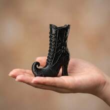 Gothic Witch Boots Spider Web Pen Holder & Makeup Brush Storage Box - 3D Printed, Suitable For Office Desk Decor, Vintage Gothic Storage Box, Creative Halloween Adult Gift, Witchcraft Organizer - Multicolor - View 5