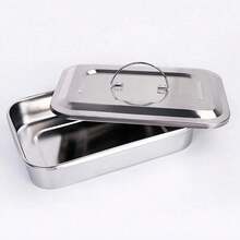 1pc--Thickened Stainless Steel Disinfection Tray With Lid, Multi-Functional Professional Tool Storage Box, Suitable For Hairdressing, Nail Art, Makeup And Tattoo Tools - Multicolor - View 2