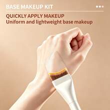2pcs LMLTOP Base Makeup Set With Powder Puff & Foundation Brush, Portable Storage Box, Wet & Dry Use, Long Lasting Airy Finish, Skin Friendly Makeup Tool Kit - Brown - View 8