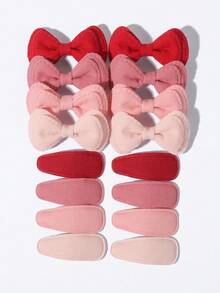 16pcs Kids Plaid Floral Bow BB Clip Set, Girls Daily Vintage Pastoral Style Hair Clips For Bangs And Hair Accessories - Mixed color - View 19