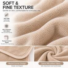FLYINGCURTAINS Solid Color Face Towel For Shower, Ultra Soft Quick Drying And Skin Friendly Towel For Bathroom, Machine Washable - Apricot - View 6