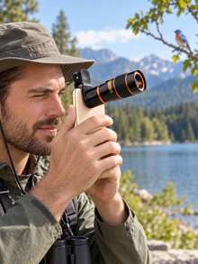 10pcs Universal 20X/12X/8X Telephoto Lens Attachment, Clip-On Telephoto Lens For Single Camera Lens, Zoom Lens With Phone Clip For Photography And Video Recording (Not Compatible With Dual And Triple Camera Configurations) - Monocular - View 6
