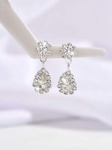 Women's Wedding Jewelry Sparkling Full Rhinestone Earrings Studs Suitable For Daily Wear, Evening Parties - Earrings - View 8