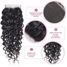 VALLBEST Deep Burmese Curly Bundles Human Hair With 4x4 HD Lace Closure Plucked 16 18 20Inch+14 In Deep Wave Bundles 100% Unprocessed Virgin Hair Sew In Human Hair Bundles Double Weft With Spiral End Human Hair Extensions Natural Black - Natural Black - View 4