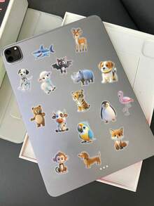 50Pcs Aesthetic 3D Cartoon Animal Transparent PET Stickers, Kawaii Waterproof Forest Zoo Animal Decals, Journaling Sticker Set For Scrapbooks Water Bottles Laptops Phone Cases For Kids Girls - 3D Small Animals - View 4