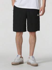 Adidas Future Icons Woven Shorts Three-Stripe Logo Comfortable Breathable Elastic Waist Straight-Leg Casual Shorts Men's - Black - View 1