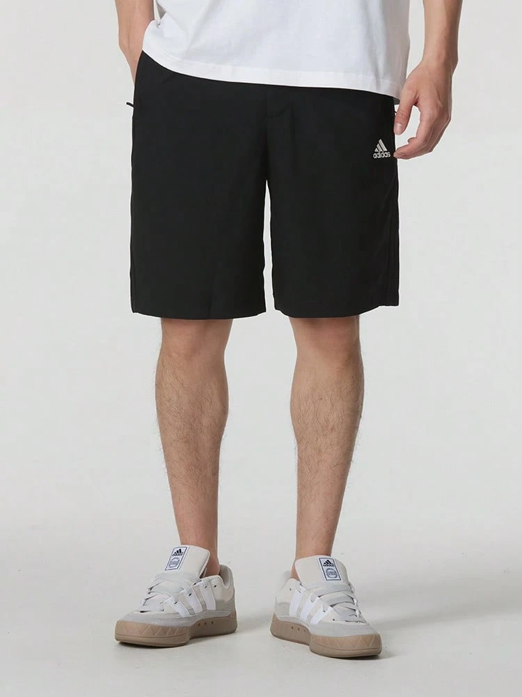 Adidas Future Icons Woven Shorts Three-Stripe Logo Comfortable Breathable Elastic Waist Straight-Leg Casual Shorts Men's - Black - View 1