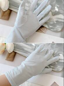 1 Pair Women's Summer Sun Protection Gloves, UV Resistant Thin Design, Anti-Slip Touchscreen For Driving, Cycling And Electric Scooter - A - View 2