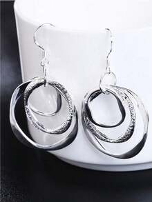 1pc Fashion Minimalist Geometric Round Earrings For Women Wedding Engagement Daily Party Jewelry Accessories - Earring - View 3