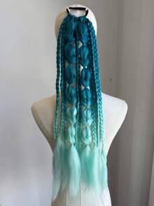 1pc 24inch Wig Bubble Love Braid Ponytail Female Imitation Hair Fried Dough Twists Braid Wig Ponytail - Multicolor - View 2
