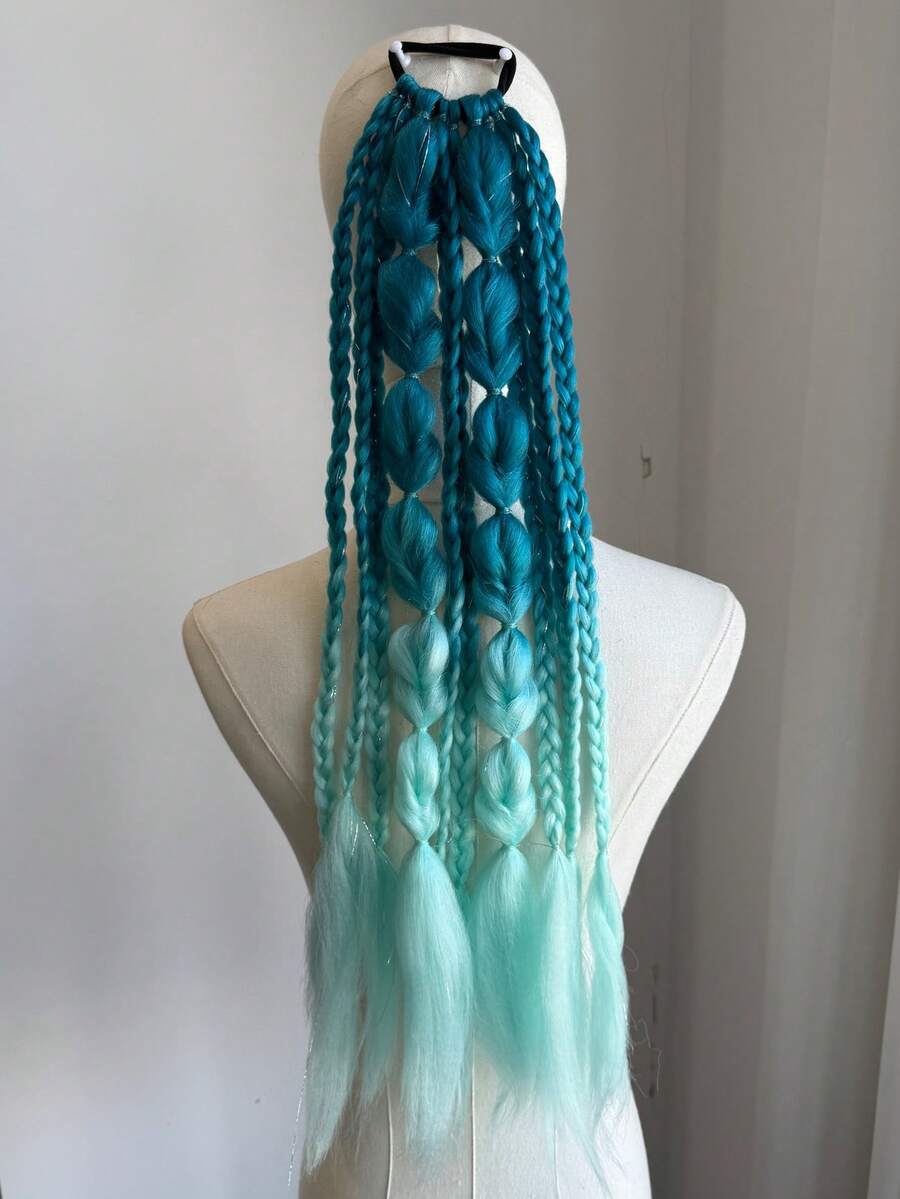1pc 24inch Wig Bubble Love Braid Ponytail Female Imitation Hair Fried Dough Twists Braid Wig Ponytail