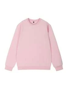 sweat-shirt gris à col rond, manches longues, coupe ample, unisexe, style INS, sweat-shirt de sport, lavable en machine, tenue décontractée pour tous les jours, mode automne, sweat-shirt grande taille pour femmes, style preppy - Rose bonbon - Voir 5