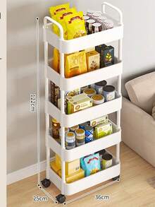 Multi-Layer Rolling Storage Cart, Compact Space-Saving Design, Durable Plastic Material, Suitable For Kitchen, Bathroom, Bedroom, Office, Warehouse, Garage, Easy Assembly, Multi-Functional Multi-Layer Storage Rack, Home Storage Organizer - View 11