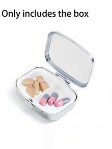 Portable Mini Pill Box, Single Piece, 2D Flat Print, 2-Compartment, Vintage Floral & Botanical Pattern, Sealed Moisture-Proof, Capsule & Vitamin Storage Box, Pocket-Sized Travel Pill Box, Box Only - Multicolor - View 2