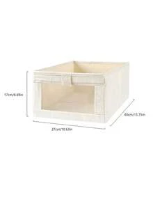 1/2/3/5pcs White Fabric Visible Window Storage Boxes, Can Store Underwear, Pants, Clothes, Books And Miscellaneous Items, Drawer-Style Organizer Boxes With Handles, Suitable For Wardrobe Stacking - Multicolor - View 3