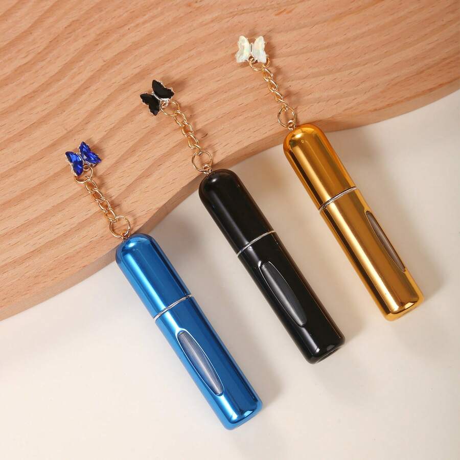 5ml Small Opening Bottom Refillable Perfume Dispenser Bottle, Aluminum Self-Pump Butterfly Spray Bottle - View 1
