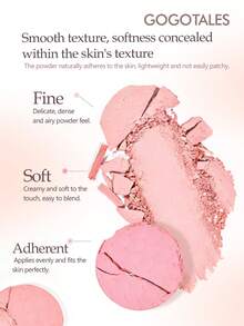 GOGO TALES Huajian Glow Solid Color Blush, Mencerahkan, Membentuk Kontur dan Memperluas Warna, Perona Pipi Kontur 3D Saturasi Rendah, Bedak Perona Pipi Highlighter dan Kontur, Cocok Untuk Pemula GOGOTALES - #G01 Merah Muda Persik - View 5