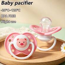 1pc/2pcs/3pcs Baby Pacifier, Soft Silicone Material, Soft And Comfortable, Effectively Protects Baby's Gums, Suitable For Babies 6 Months And Older, Cartoon Pattern - Pink - View 1
