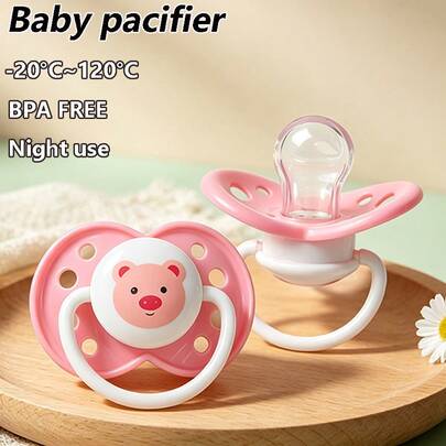 1 buah/2 buah/3 buah dot bayi, bahan silikon lembut, lembut dan nyaman, efektif melindungi gusi bayi, cocok untuk bayi usia 6 bulan ke atas, motif kartun.