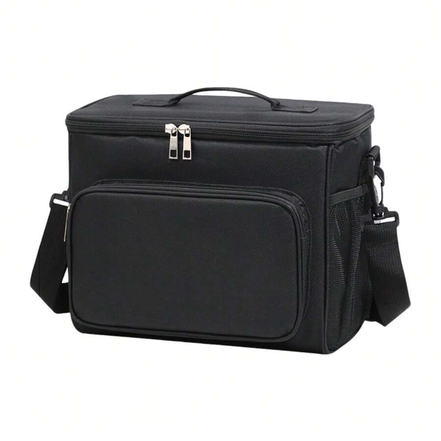 Double-Layer Insulated Lunch Bag: Reinforced Design For Better Insulation. - Black - View 1