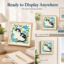 1pc Sea Glass Acrylic Mosaic Craft Kit Picture Frame Painting, Turtle, Bird, Owl, Cat, Jellyfish Pattern, Handmade Craft, No Glue, Home Decor, Thanksgiving Gift For Mom, Birthday Gift And More - A - View 8