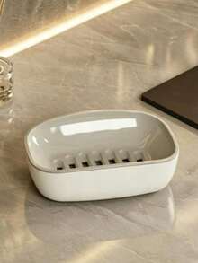 1pc Double Layer Soap Holder, Home Bathroom Draining Soap Dish, Large Double Layer Soap Storage Rack With Hollow Non-Slip Base, Laundry Soap Box, Double Layer Space-Saving Storage Rack For Bathroom Sink, Washbasin, Shower, Toilet - Various - View 10