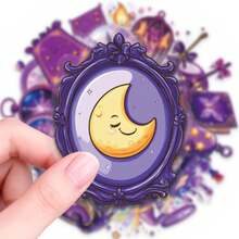 50pcs Purple Magic Witch Graffiti PET Stickers, Suitable For Decorating Journals, Phone Cases, Notebooks, Tablets, Skateboards, Guitars, Party Packaging, Water Bottles And Luggage - Multicolor - View 2
