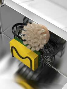 1/2pcs Sink Sponge Holder, Strong Self-Adhesive - Easy To Install, Wall-Mounted Kitchen Sink Rack, Sponge Holder Hook, Perfect For Dishcloths, Sponges, Brushes - Kitchen Supplies, Kitchen Accessories And Kitchen Storage - Multicolor - View 5
