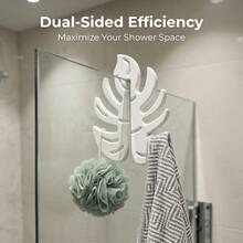 No-Drill Glass Shower Door Hook, Bathroom Towel Rack, Door Hanging Rack For Bathrobes, Towels And Loofahs, Space-Saving Shower Organizer, Heavy Duty, Easy Install, Over-Door Storage, Multi-Functional, Mother's Day Gift For Mom And Dad - Multicolor - View 10