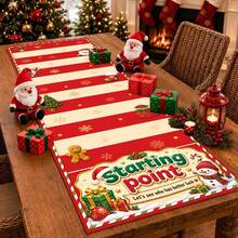 1pc Christmas Roller Game Score Scroll, Decorated With Santa Claus, Christmas Tree And Snowman Patterns - Red And White Striped Racing Tabletop Game Prop, Suitable For Family Gatherings, Winter Parties And Christmas Decorations, Non-Payment Token System - Multicolor - View 3