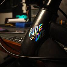 2PCS Ride Or Die, Mountain Bike Road Bike Frame Stickers Gradient Decorative Stickers, Creative Laser Effect, Motorcycle Bicycle, Laptop, Computer Case Vinyl Decals - New Arrival - View 9
