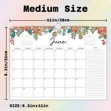 2027 Colorful Floral Wall Calendar, 12-Month Wall Calendar, Large Writing Space + Notes Memo Area, Home Office Schedule Planning - Color-d - View 2