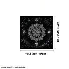 1pc Mandala Tarot Cloth Black Starry Sky 4 Elements Symbols Altar Tablecloth, Wicca Divination Tarot Card Mat Witchcraft Spiritual Reading Cloth For Tarot Oracle Cards Decor - Multicolor - View 5