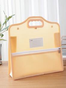1Pc Portable PP Expanding File Organizer Bag With Handle,Cross-Border Bestseller,Back To School,For Students,Office Workers,Teachers,Classroom, Travel - Multicolor - View 11