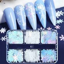 Boxed Christmas Nail Glitter, Autumn/Winter White Snowflake Nail Glitter Decor, Christmas Glitter - Multicolor - View 7