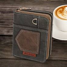 1pc Men's Fashion Vintage Short Wallet, Slim Casual Zipper Soft Leather Wallet With Multiple Card Slots And Large Capacity, PU Credit Card Holder, Small Zipper Coin Pouch With Zipper Closure Business Wallet, Ideal Gift For Men - Multicolor - View 7