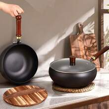 Cast Iron Covered Frying Pan, Cast Iron Frying Pan, 26CM Large Capacity Non Stick Iron Pan - Uniform Heat Dissipation, Excellent Insulation Performance - View 4