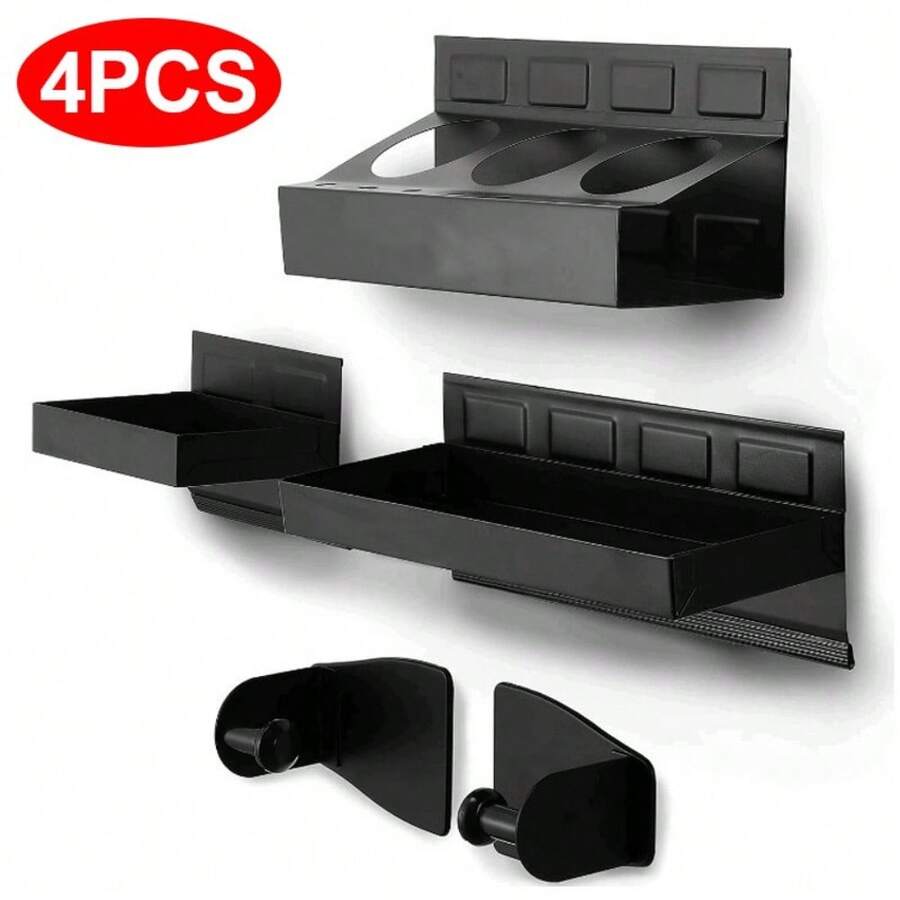 4Pc Magnetic Toolbox Tray Set Tool Box Cabinet Side Shelf Storage Van Workshop - A - View 1