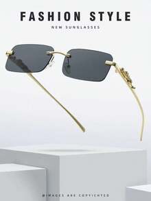 [H0YNl] Brand Designed Fashion Rimless High-End Glasses, Suitable For All Seasons, Elegant High-End Unisex Glasses, Fashion Gift - Fashion Accessory - Multicolor - View 5