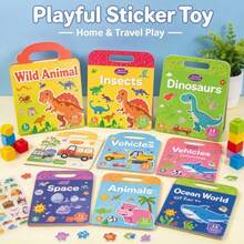 Handheld Cartoon 3D Bubble Sticker Book Set, Multi-Theme Rich Patterns, Soft Stickers Reusable, Develop Children's Hands-On Ability, Parent-Child Interactive Fun Desktop Toy, Creative Gift For Birthday Holiday Party - Multicolor - View 9