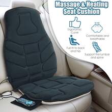 Lifezeal Massage Seat Cushion Back Massager W/ Heat & 6 Vibration Motors For Home - Black - View 7