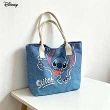 Miniso Disney Lilo & Stitch 可愛手提肩背托特包，史迪奇吐舌圖案肩背托特包，適合日常使用 - 白色 - 查看 7