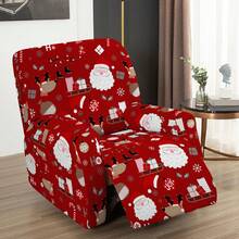 4pcs Lounge Chair Cover Set, Slouchy Lounge Chair Cover, Printed Recliner Sofa Cover, Non-Slip Reclining Sofa Cover With Storage Pocket, Furniture Protector For Living Room - Multicolor - View 8