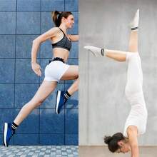 3 Pairs Yoga Socks For Women Non Slip Pilates Grip Socks With Double Stripes Ankle Sport Workout Ballet Athletic Socks - 3 Pairs, Random Colors - View 7