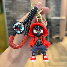 Hasbro Spider Character 3D Figure Keychain, Cute Q Version Hoodie Figurine Key Ring With Braided Wrist Strap, Handbag Backpack Decorative Bag Charm Pendant - One Size - View 8
