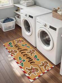 1 buah Keset Pintu Dekoratif Motif Kue Jahe, Keset Selamat Datang Motif Kue Jahe, Keset Pintu Natal, Keset Luar Ruangan Motif Kue Jahe, Keset Pintu Natal, Karpet Liburan Anti Selip - A - View 10