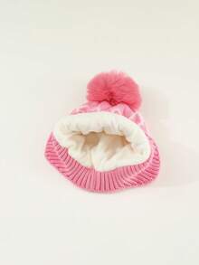 Children's Bow Knot Knitted Hat, Autumn/Winter Ear-Protective Warm Knitted Hat, Thickened Warm Beanie, Suitable For Boys And Girls - Multicolor - View 7