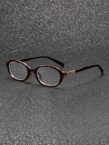 1 Pair Men's Oval Frame Glasses, Modern Minimalist Design, Elegant Aesthetic, Transparent Lenses, Perfect Accessory For School And Daily Wear - Clear - View 8