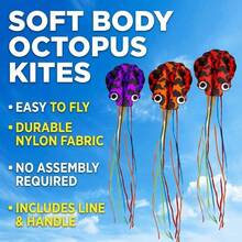 1PC Weifang Soft Octopus Kite (4m) New Large High-End Adult Soft Octopus Easy To Fly In Light Breeze For Beginners - Multicolor - View 1