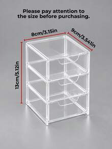 NINFRODITE 3-Layer Drawer Storage Box, Suitable For Jewelry, Hair Accessories, Earrings And Small Items, Furniture Office Study Desk Organizer, Jewelry Storage Box, Drawer Cosmetic Storage Box, Bedroom Decor Desktop Organizer, Home Desktop Drawer Storage Box - Clear - View 6